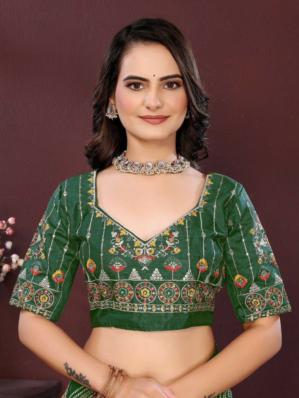 Ai Fashion Green Georgette Digital Print Party Wear Saree | Grocsy
