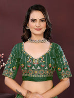 Ai Fashion Green Georgette Digital Print Party Wear Saree | Grocsy