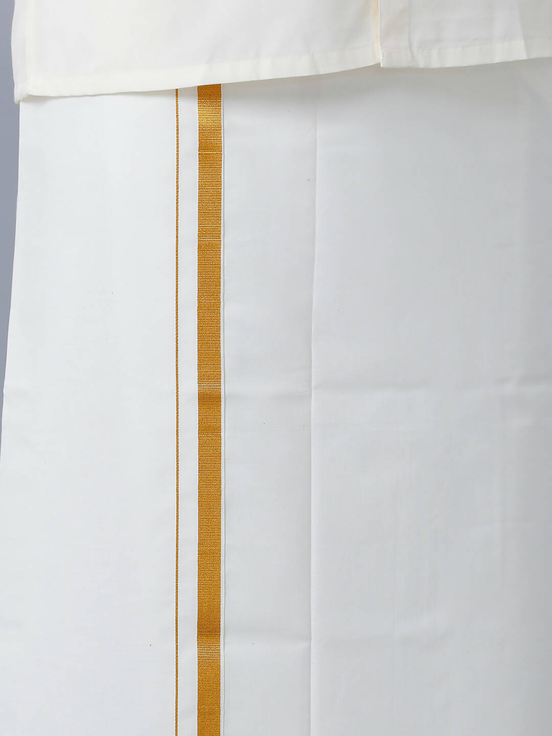 Ramraj Cotton Premium Wedding Cream Readymade Dhoti, Shirt & Towel Set Dhanvanthri | Grocsy