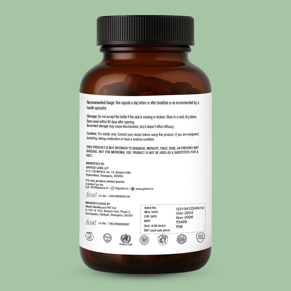 GATACA Pure β-NMN - 1000 mg Capsules, Backed by 21 Patents | Grocsy