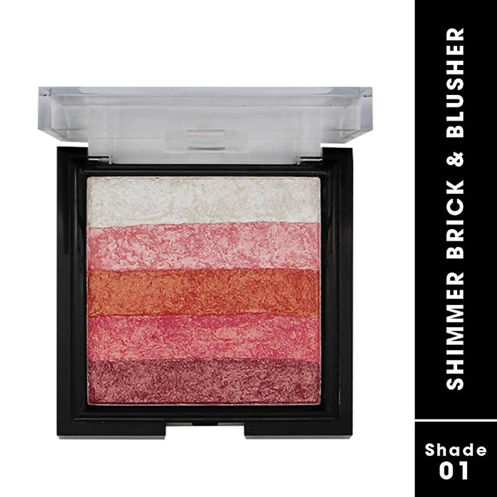 Fashion Colour Shimmer Brick & Blusher 2 in 1 Glow Bronzer Powder-Shade 01 (Medium To Fair) | Grocsy