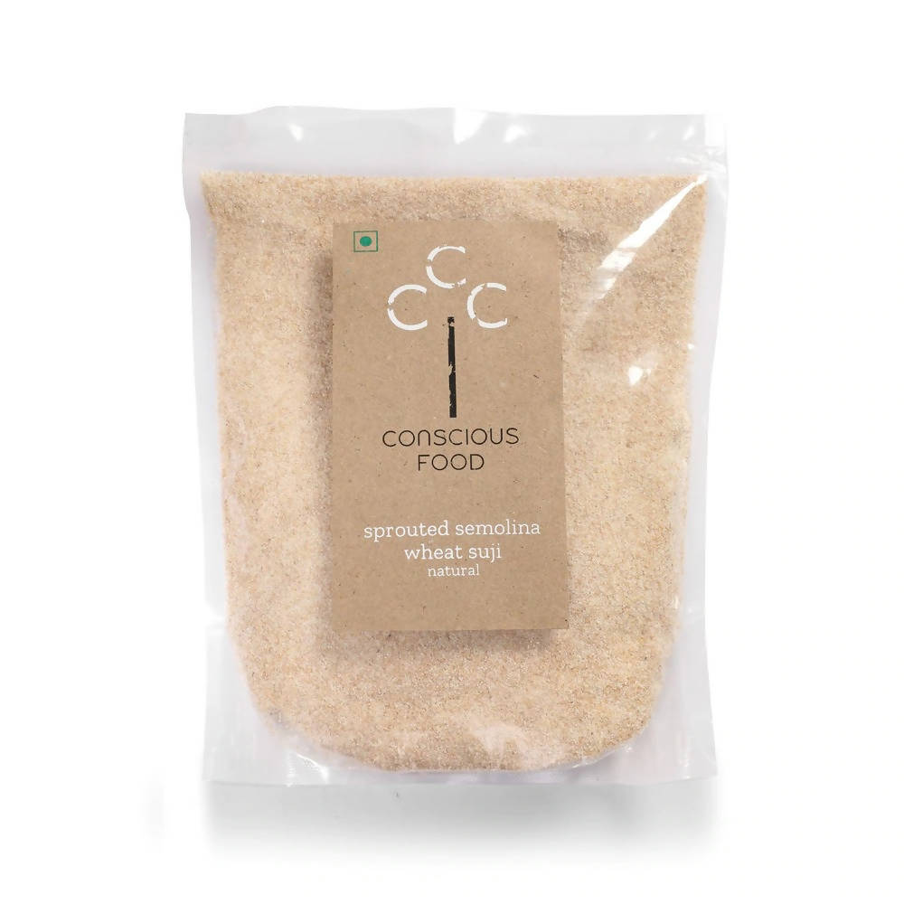 Conscious Food Natural Sprouted Semolina (Wheat Suji) | Grocsy