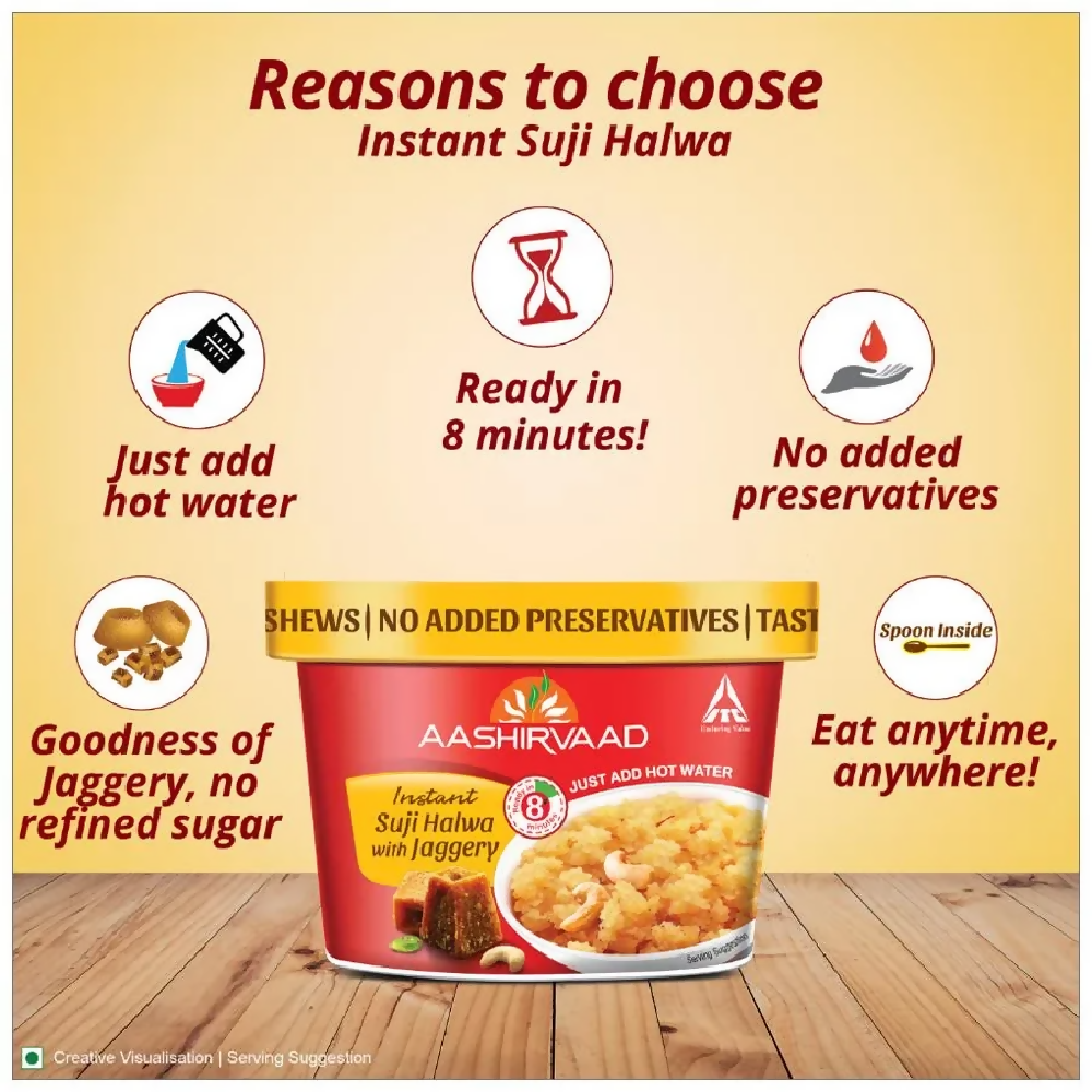 Aashirvaad Instant Suji Halwa with Jaggery | Grocsy