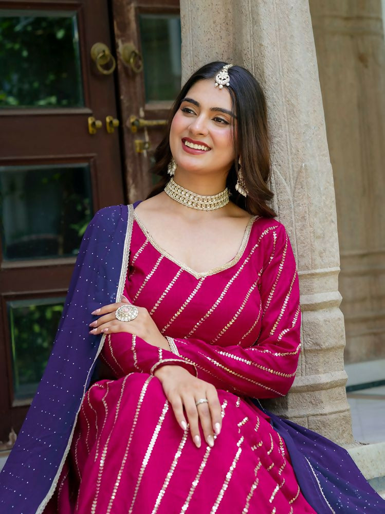 Lehenga Mart Rani Pink Designer Wedding Wear Lehenga Choli | Grocsy