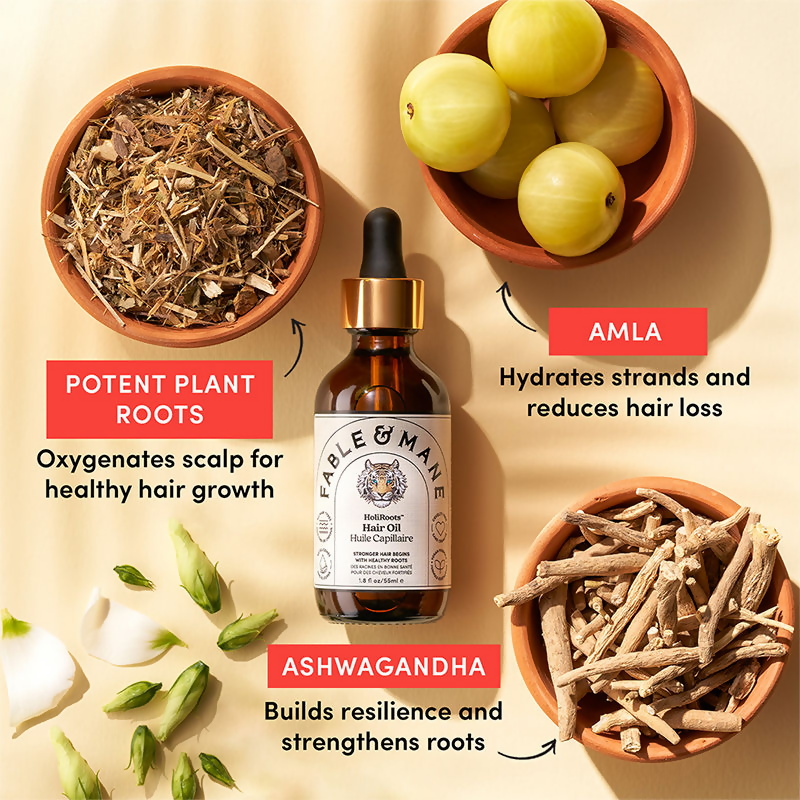 Fable & Mane HoliRoots Oil To Strengthen Roots and Thicken Hair | Grocsy