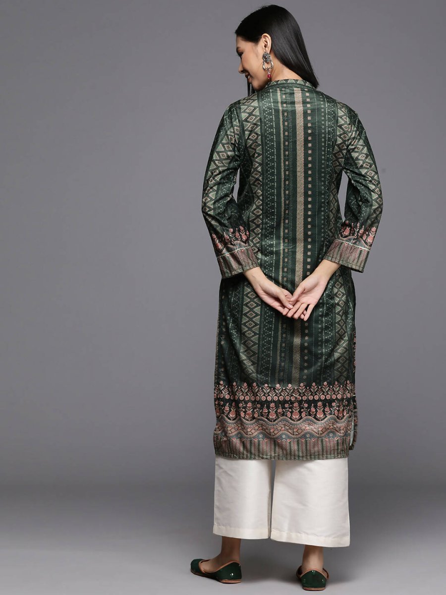 Ahalyaa Women's Traditional wear Kurta - Dark Green | Grocsy