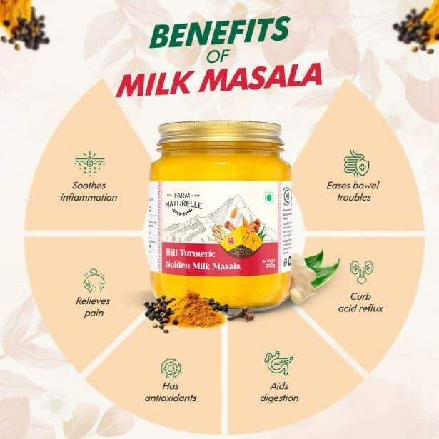 Farm Naturelle Golden Milk Masala - Turmeric Latte Blend with Spices | Grocsy