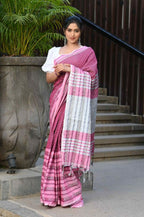 Beatitude Multicolor Cotton Tanchori Handloom Saree | Grocsy