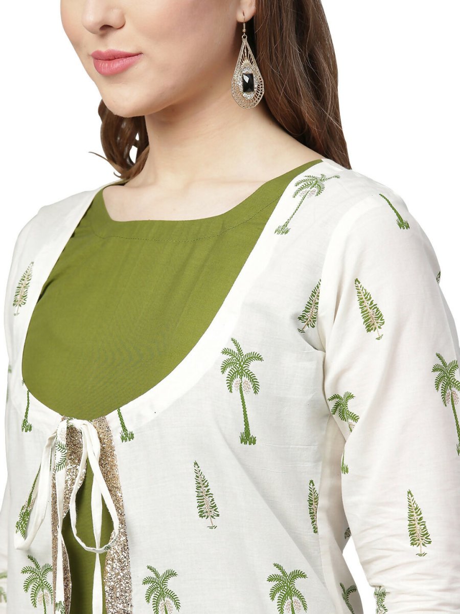 Ahalyaa Women's Traditional wear Kurta - Off White | Grocsy