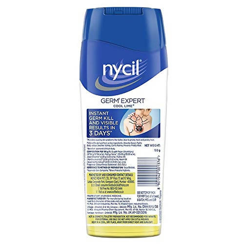 Nycil Germ Expert Cool Lime Prickly Heat Talcum Powder | Grocsy