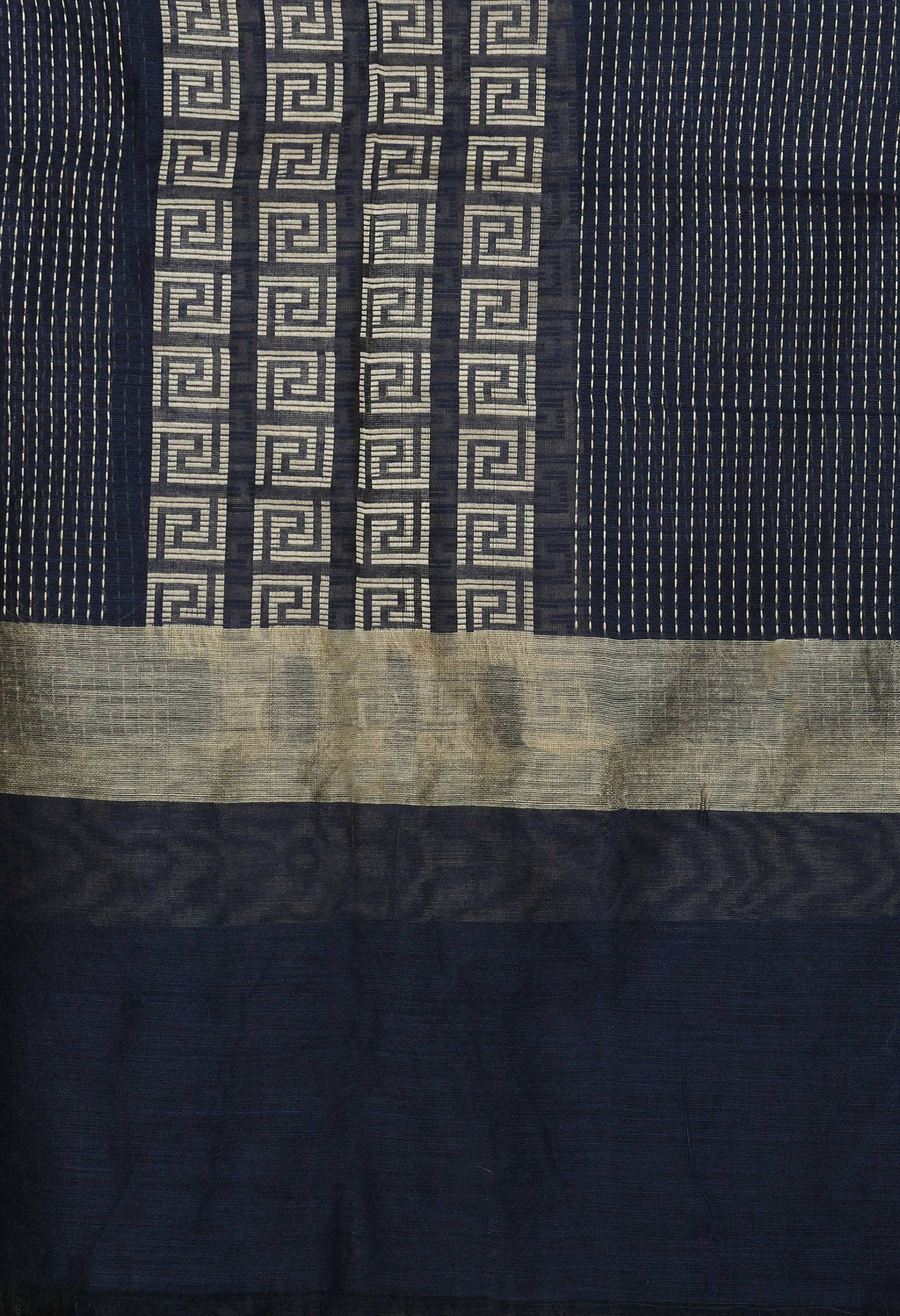 Mominos Fashion Moeza Handloom Cotton Navy Blue Dupatta | Grocsy