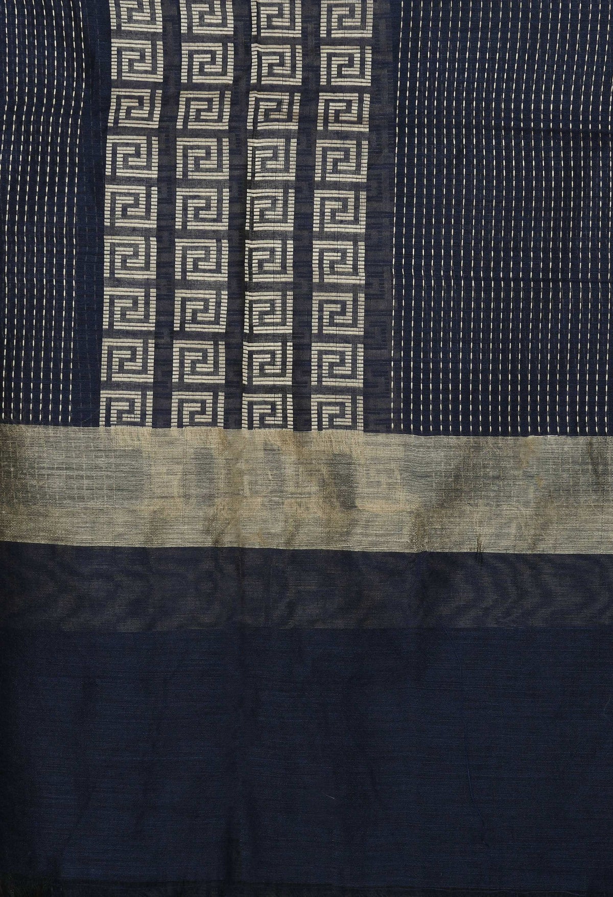 Mominos Fashion Moeza Handloom Cotton Navy Blue Dupatta | Grocsy