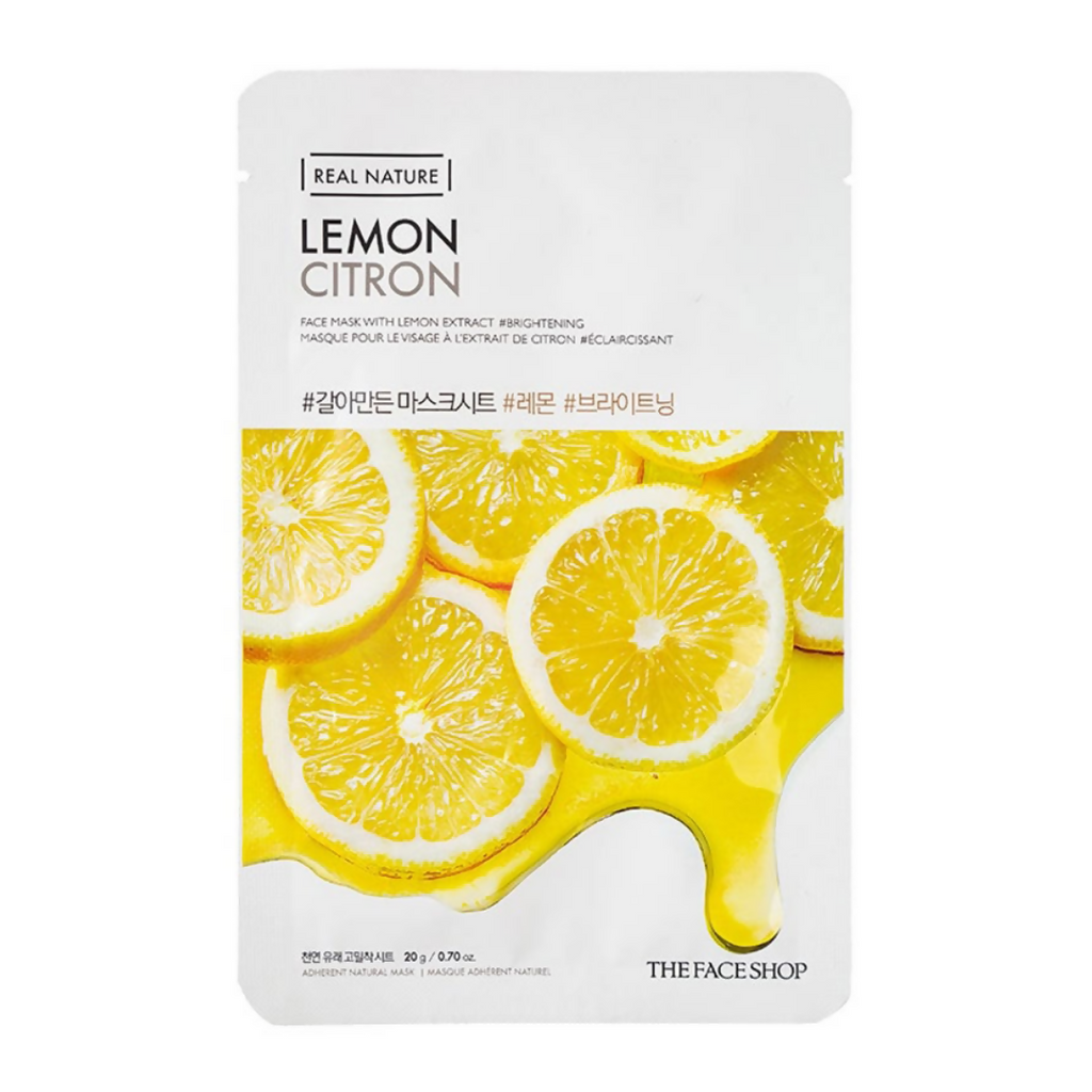 The Face Shop Real Nature Lemon Face Mask - Korean Skincare | Grocsy