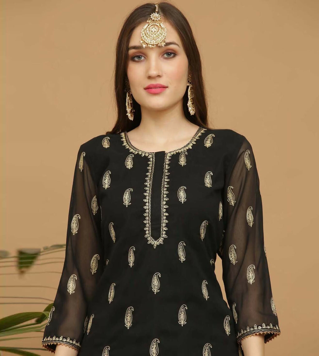 Joban Fashion Black Georgette Lehenga Set | Grocsy