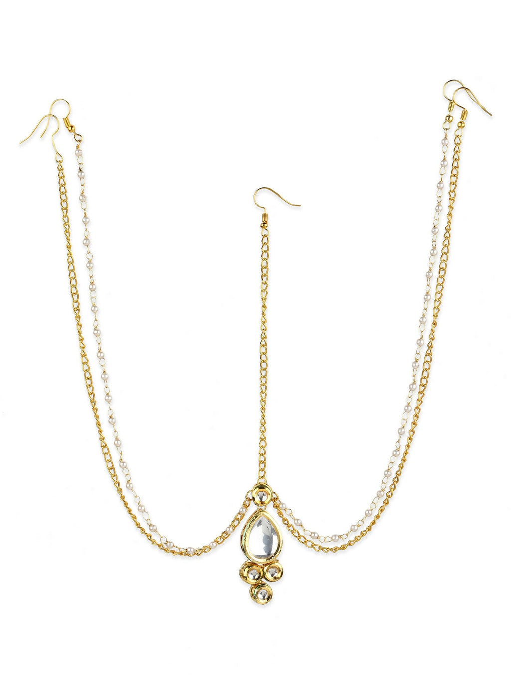 Gold-Polished Kundan Mathapatti - Ruby Raang | Grocsy