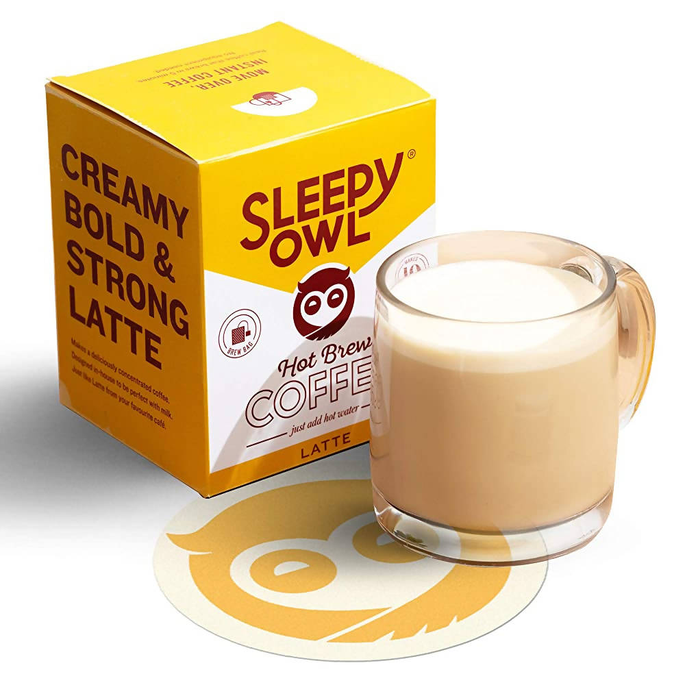 Sleepy Owl Hot Brew Latte Coffee Bags | Grocsy