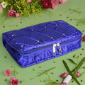 Asmaani 7 Pocket Blue Satin Jewellery Kit | Grocsy