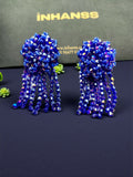 Inhanns Handmade Crystal Water Fall Earrings - Short - Blue Small | Grocsy