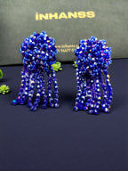 Inhanns Handmade Crystal Water Fall Earrings - Short - Blue Small | Grocsy