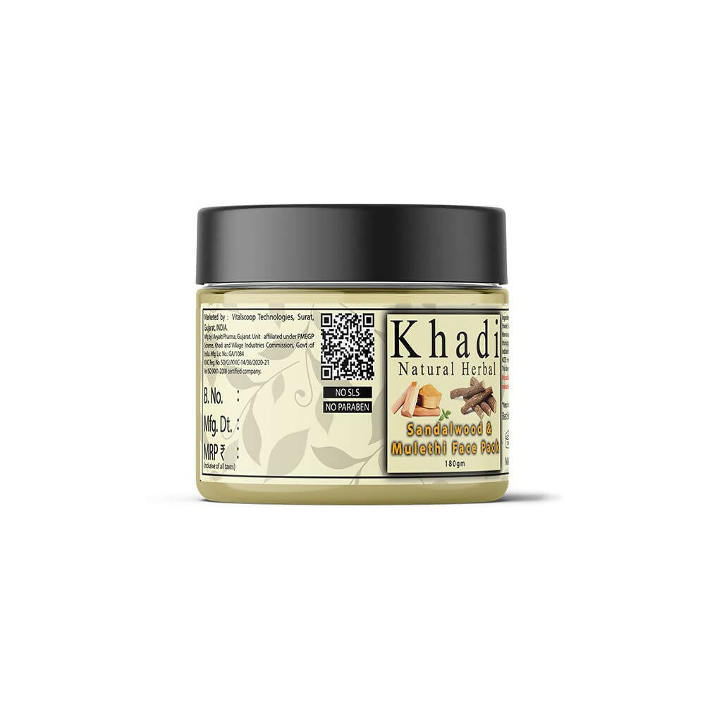 Khadi Natural Herbal Sandalwood and Mulethi Powder Face Pack | Grocsy