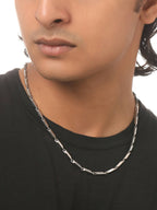 NVR Men Rhodium-Plated Stainless Steel Bohemian Chain | Grocsy