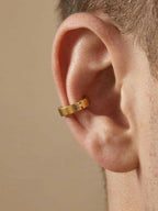 NVR Men's Gold Plated Hoop Earrings | Grocsy