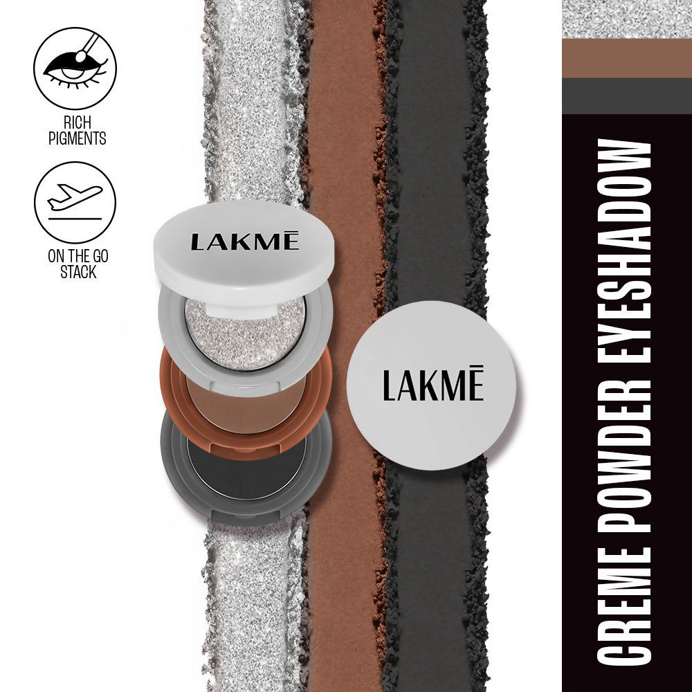 Lakme 9 To 5 Eyeconic Cream Powder Eyeshadow Stack - Smokey Diva | Grocsy