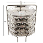 Jain Stainless Steel Idiappam Stand 5 Plates - Silver | Grocsy