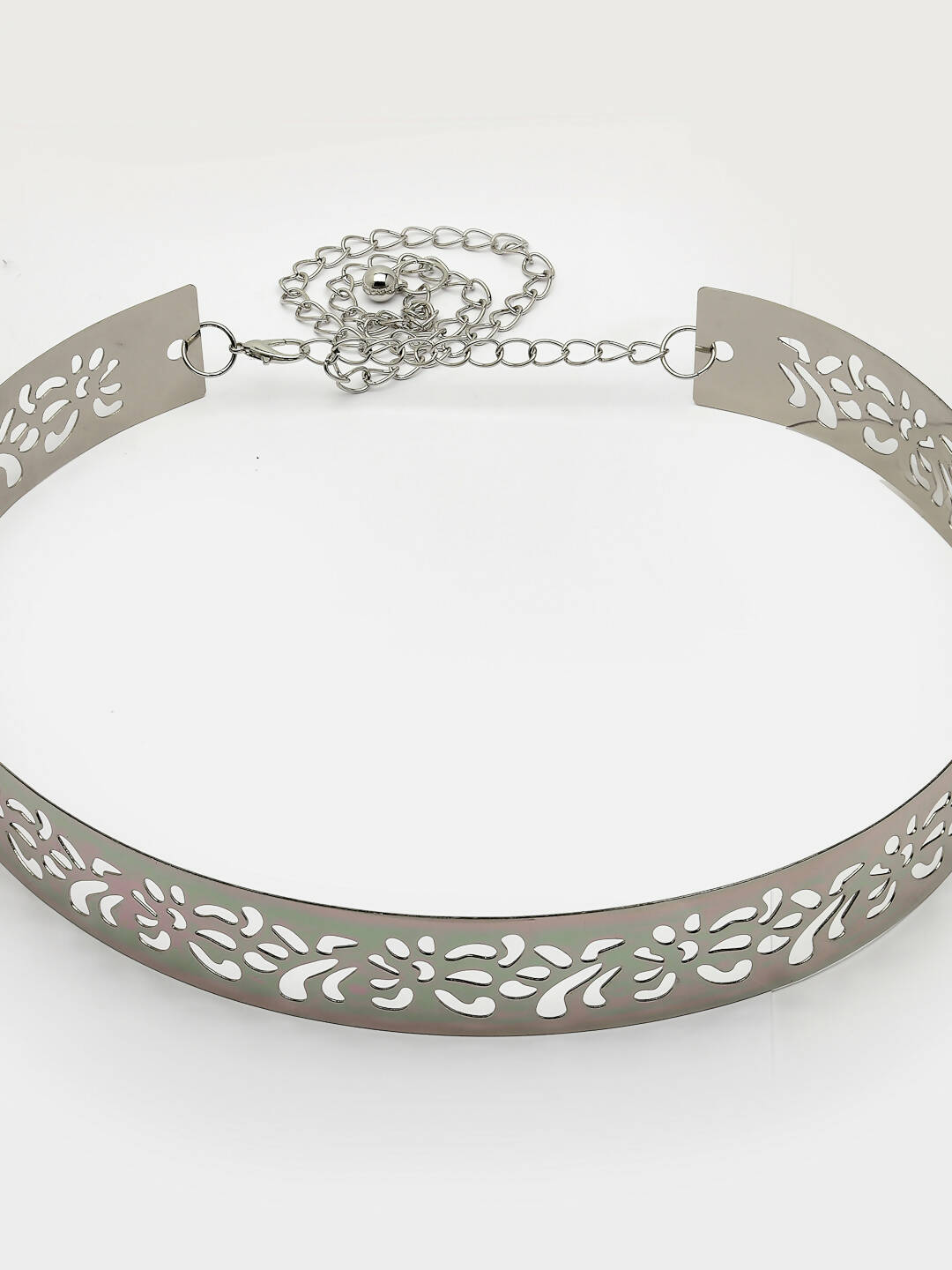 NVR Women Circular Silver Plated Adjustable Broad Belt | Grocsy