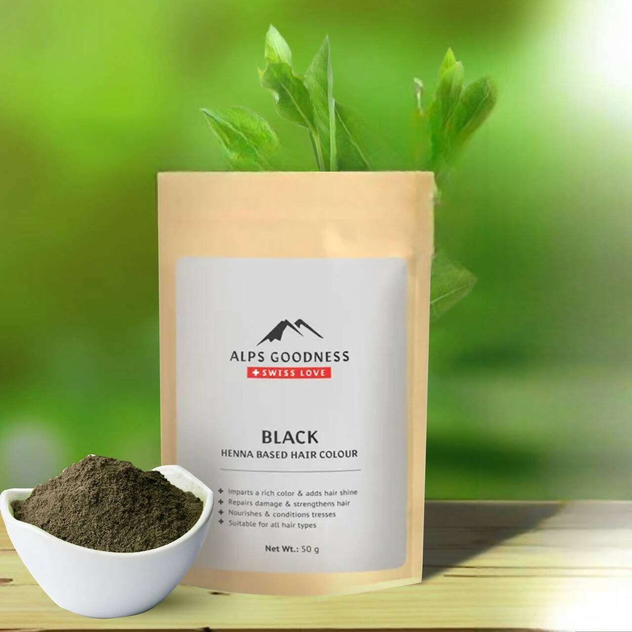 Alps Goodness Henna Based Hair Color Powder - Black | Grocsy