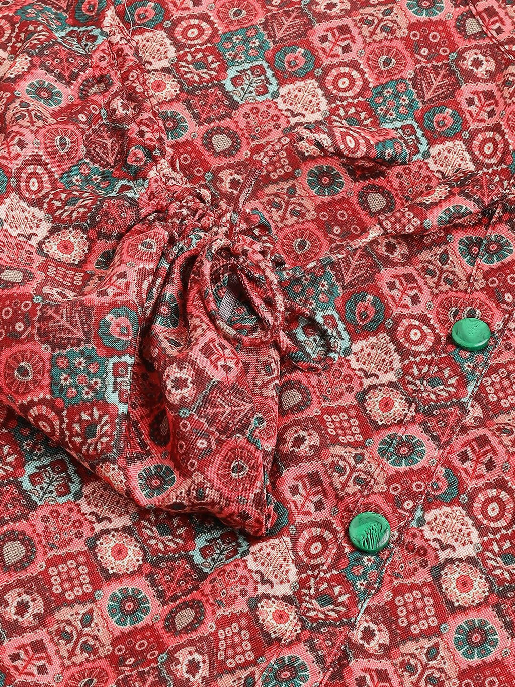 Red Poly Rayon Digital Printed A-line Top - Tarini | Grocsy
