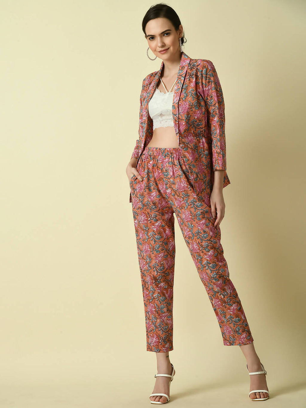 Myshka Women's Multi Cotton Printed jacket | Grocsy