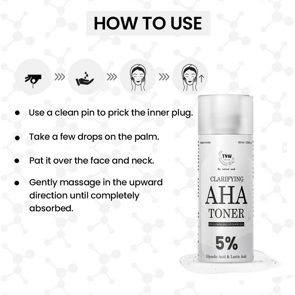 The Natural Wash Clarifying AHA Toner With 5% Glycolic & Lactic Acid | Grocsy