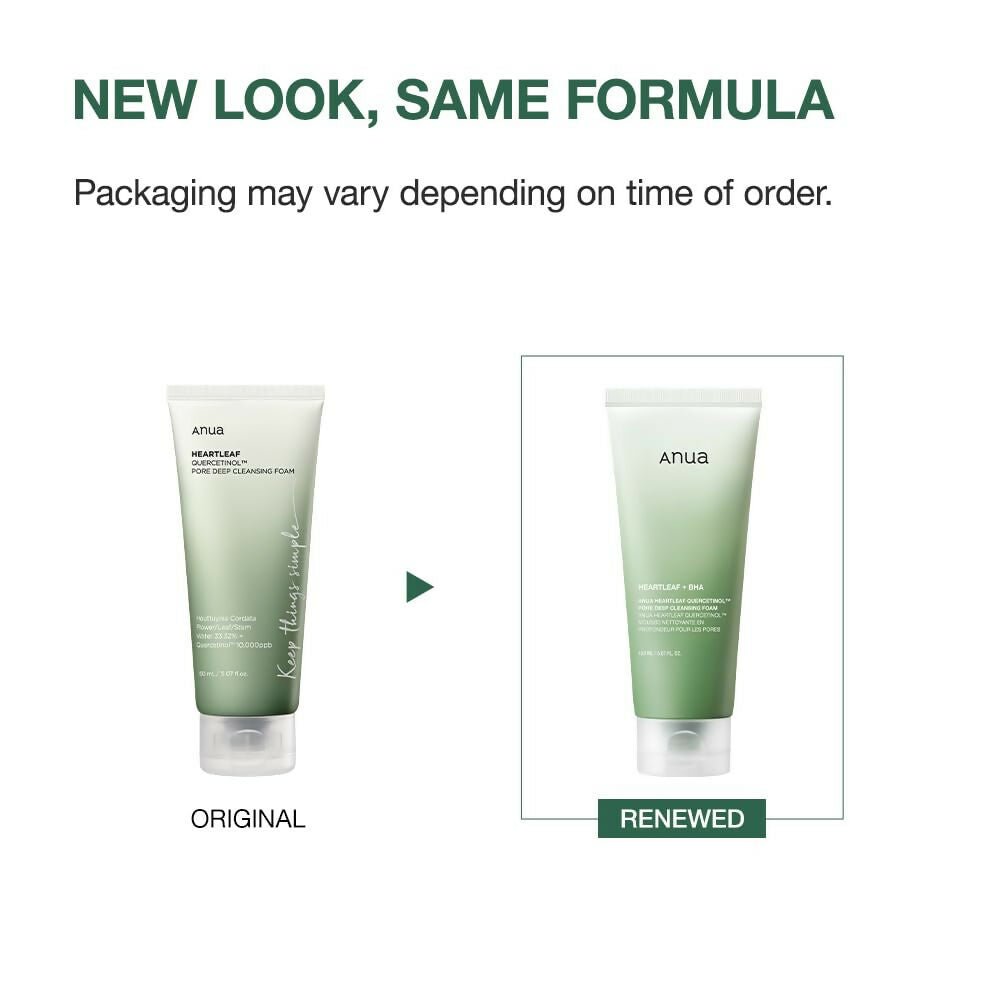 Anua Heartlef Quercetinol Pore Deep Cleansing Foam - Korean Skincare | Grocsy