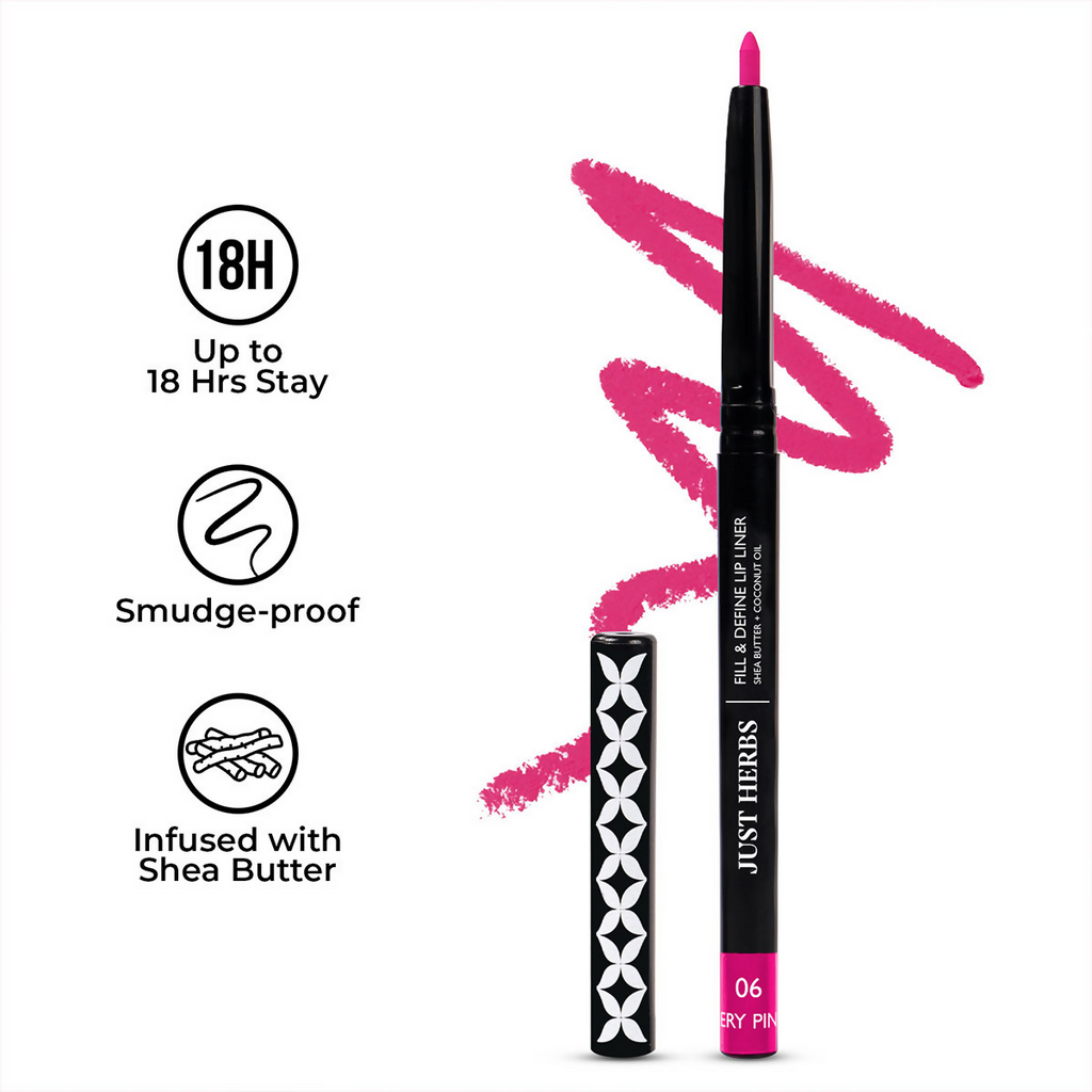 Just Herbs Fill & Define Lip Liner - Fiery Pink | Grocsy