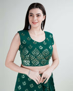 Green Georgette Sequence Embroidered Lehenga Choli with Dupatta - Tanya | Grocsy