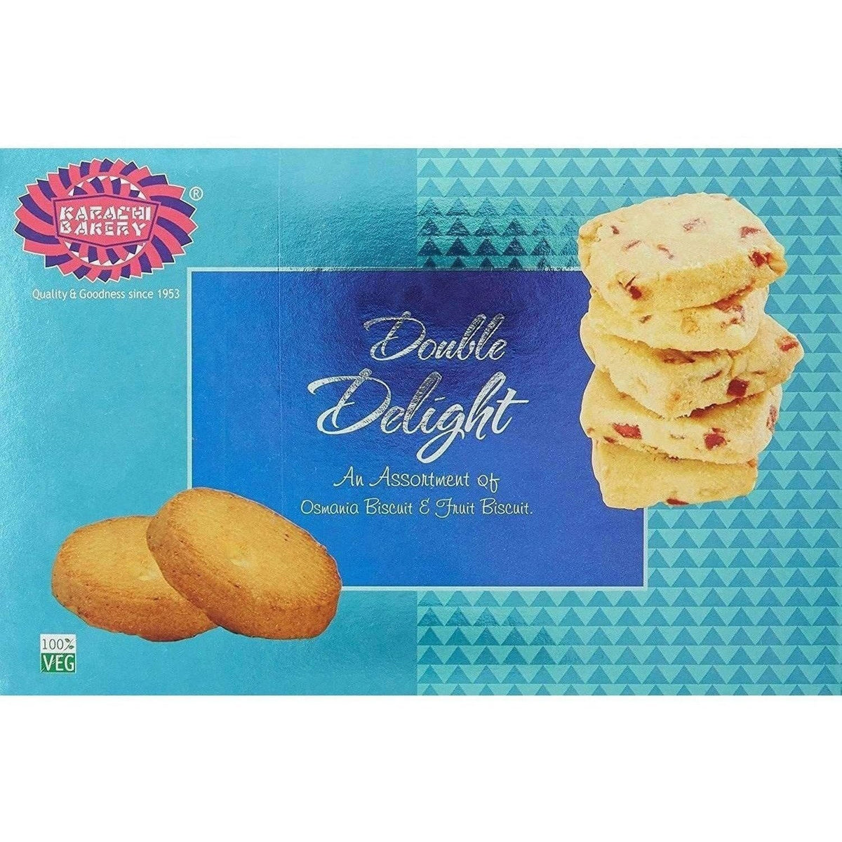 Karachi Bakery Double Delight Fruit Biscuit with Osmania | Grocsy