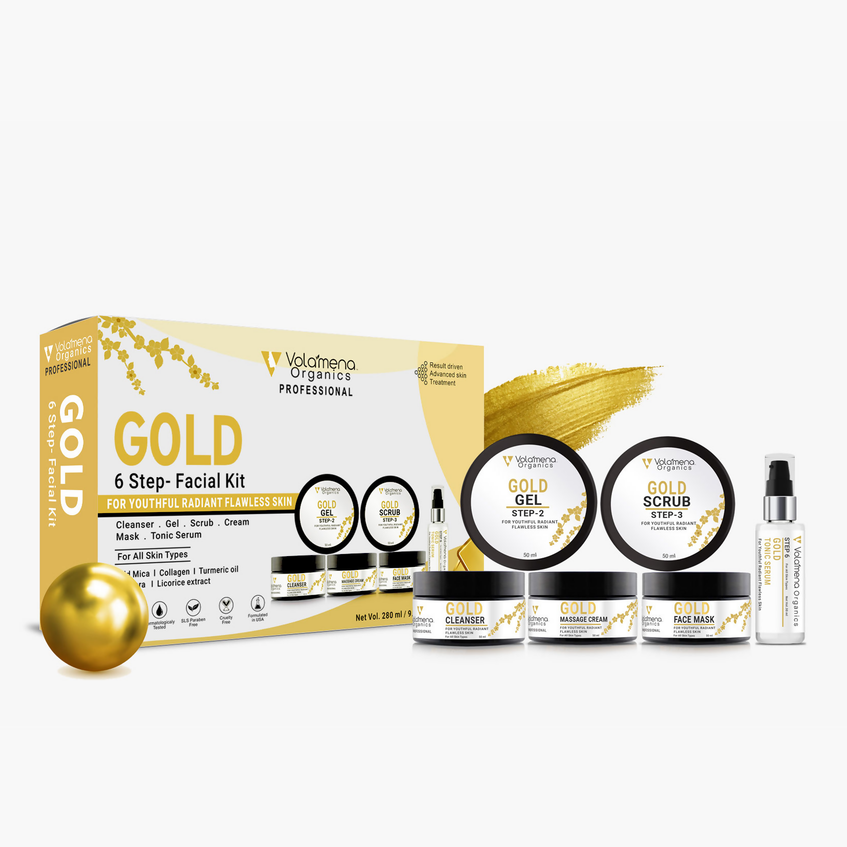 Volamena Skin Brightening Gold Facial Kit | Grocsy