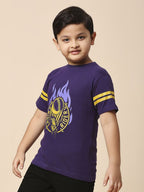 Fancode Kids Kolkata Knight Riders Graphic Printed Round Neck Cotton IPL T-Shirts | Grocsy