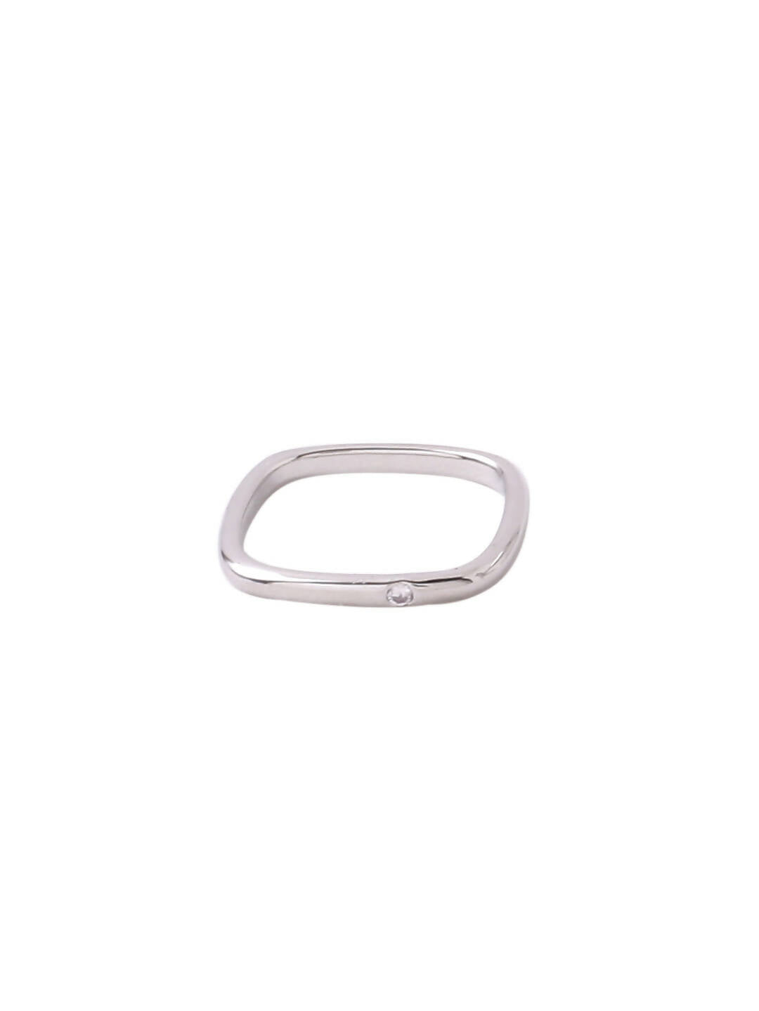 NVR Women's Silver-Plated Rectangular Stylish Ring | Grocsy