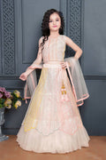 Kids Wedding Designer Light Pink Soft Net Lehenga Choli - Aaradhna | Grocsy