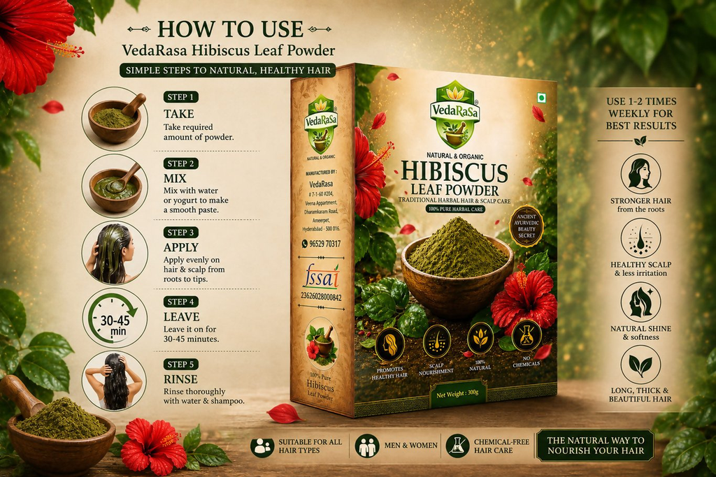 VedaRasa Dried Hibiscus Leaf Powder | Grocsy