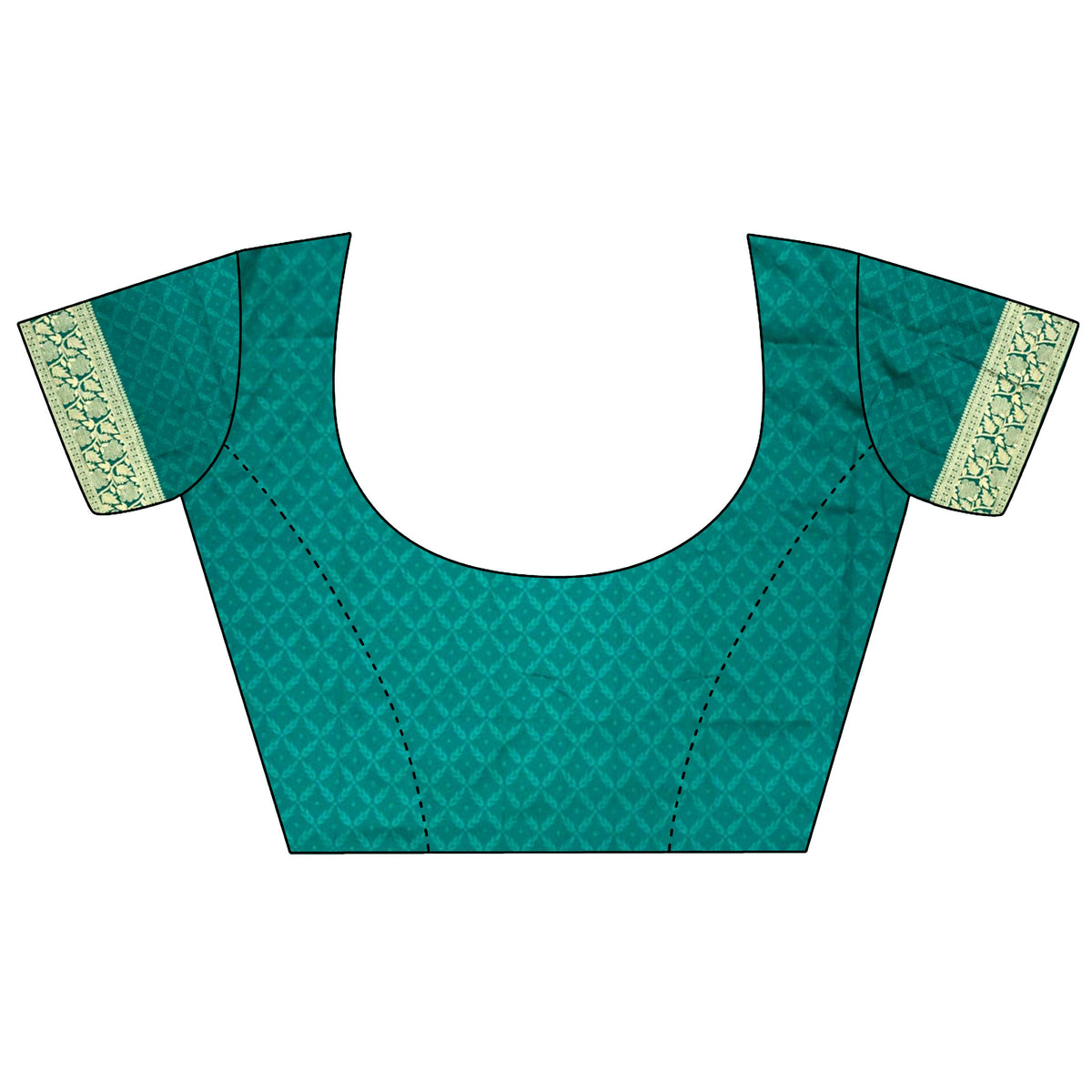 Joban Fashion Teal Blue Woven Zari Motifs Lichi Silk Banarasi Silk Saree | Grocsy
