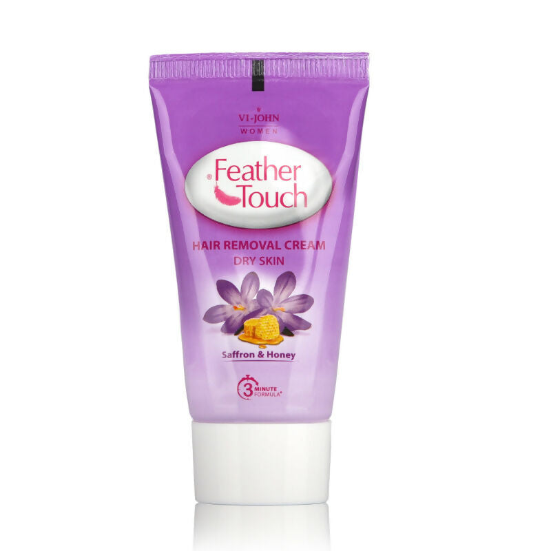 VI-JOHN Feather Touch Saffron & Honey Hair Removal Cream for Women for Dry Skin, Suitable for Legs, Underarms, Bikini Line, Arms | Grocsy