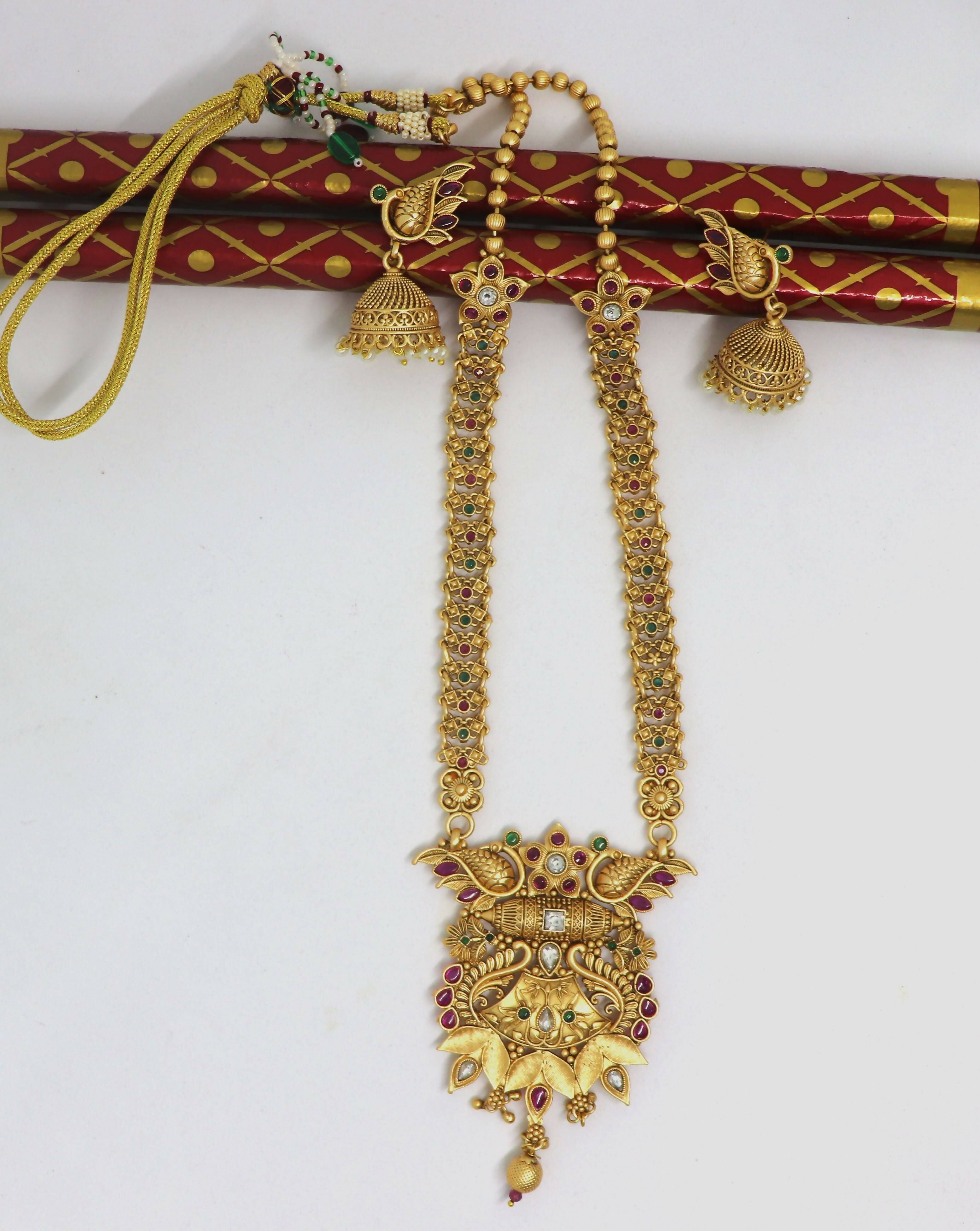 Joban Fashion Pure Brass With Rajwadi Polish Necklace Set | Grocsy