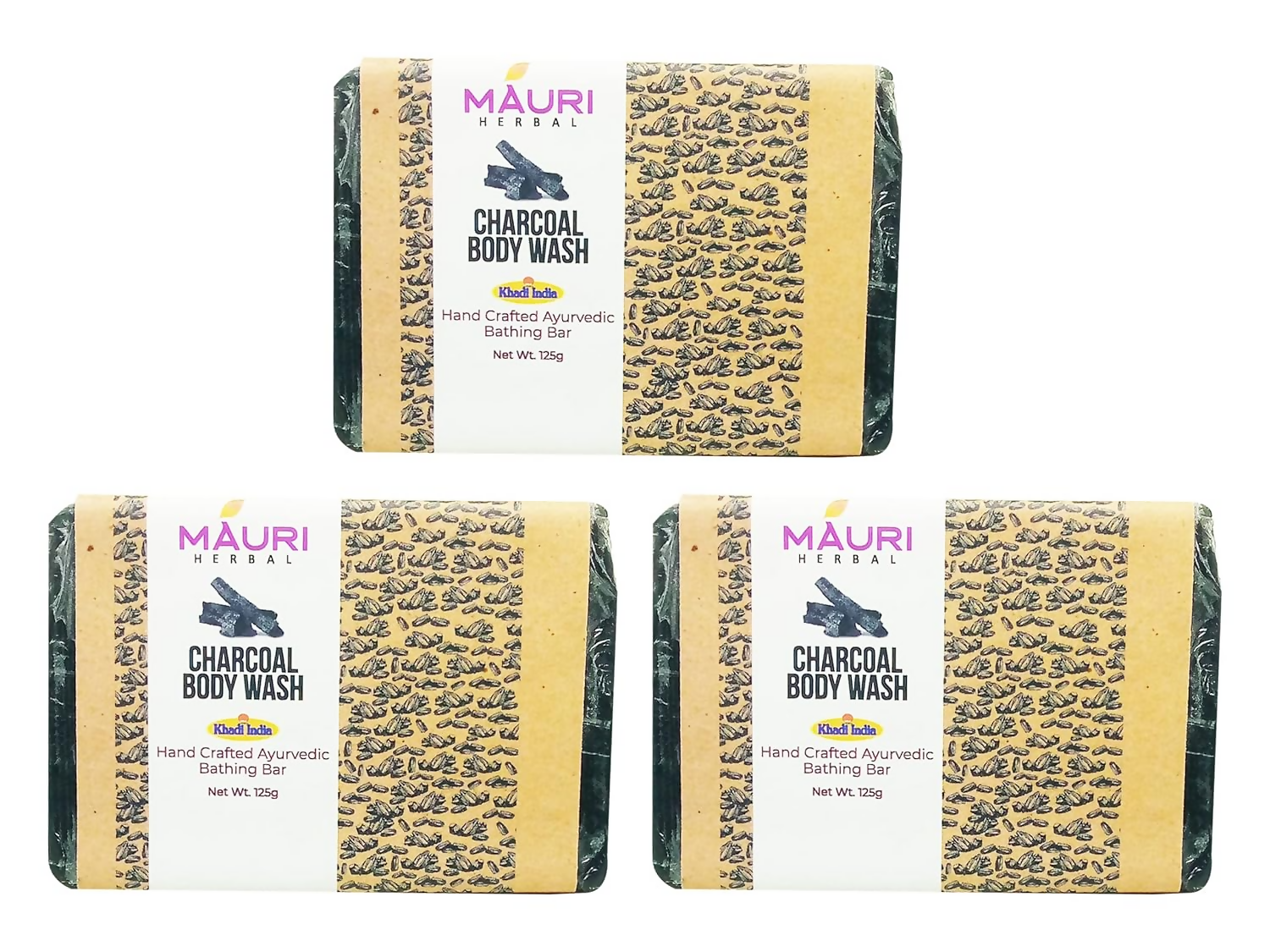 Khadi Mauri Herbal Charcoal Soap | Grocsy