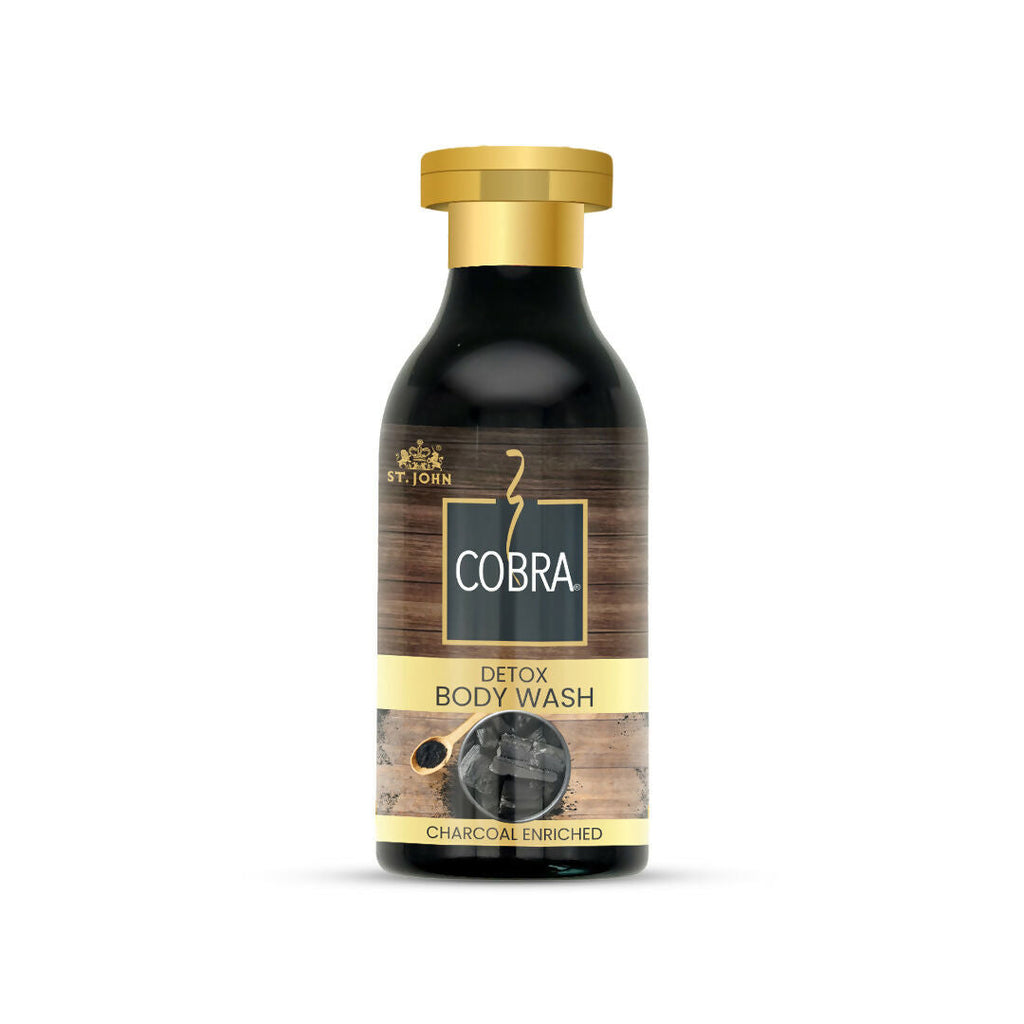 ST.JOHN Cobra Activated Charcoal Enriched Body Wash for Deep Cleansing, Detox & Refreshing Fragrance For All Skin Types | Grocsy