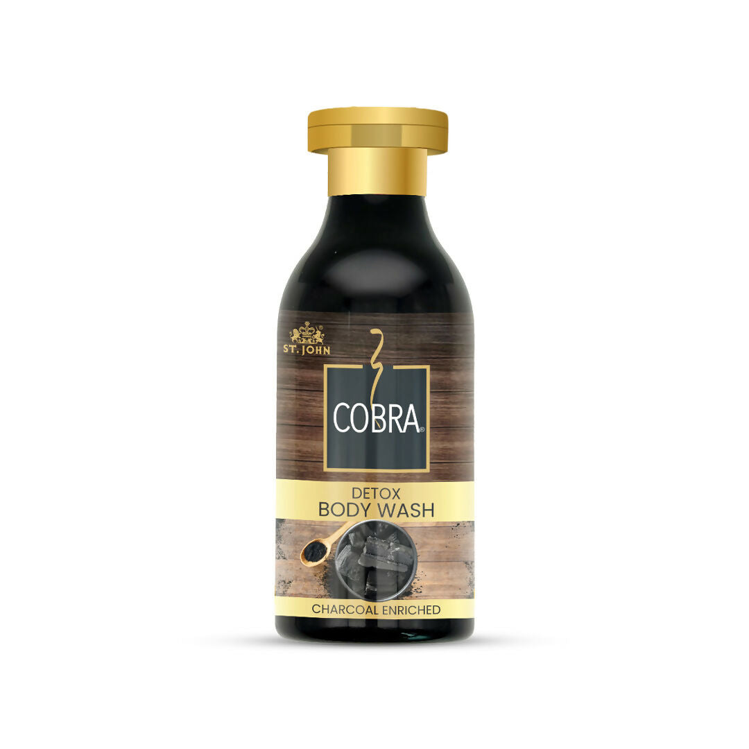 ST.JOHN Cobra Activated Charcoal Enriched Body Wash for Deep Cleansing, Detox & Refreshing Fragrance For All Skin Types | Grocsy