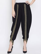 Indian Clothing Cheera Women’s Black Dhoti With Golden Lace | Grocsy