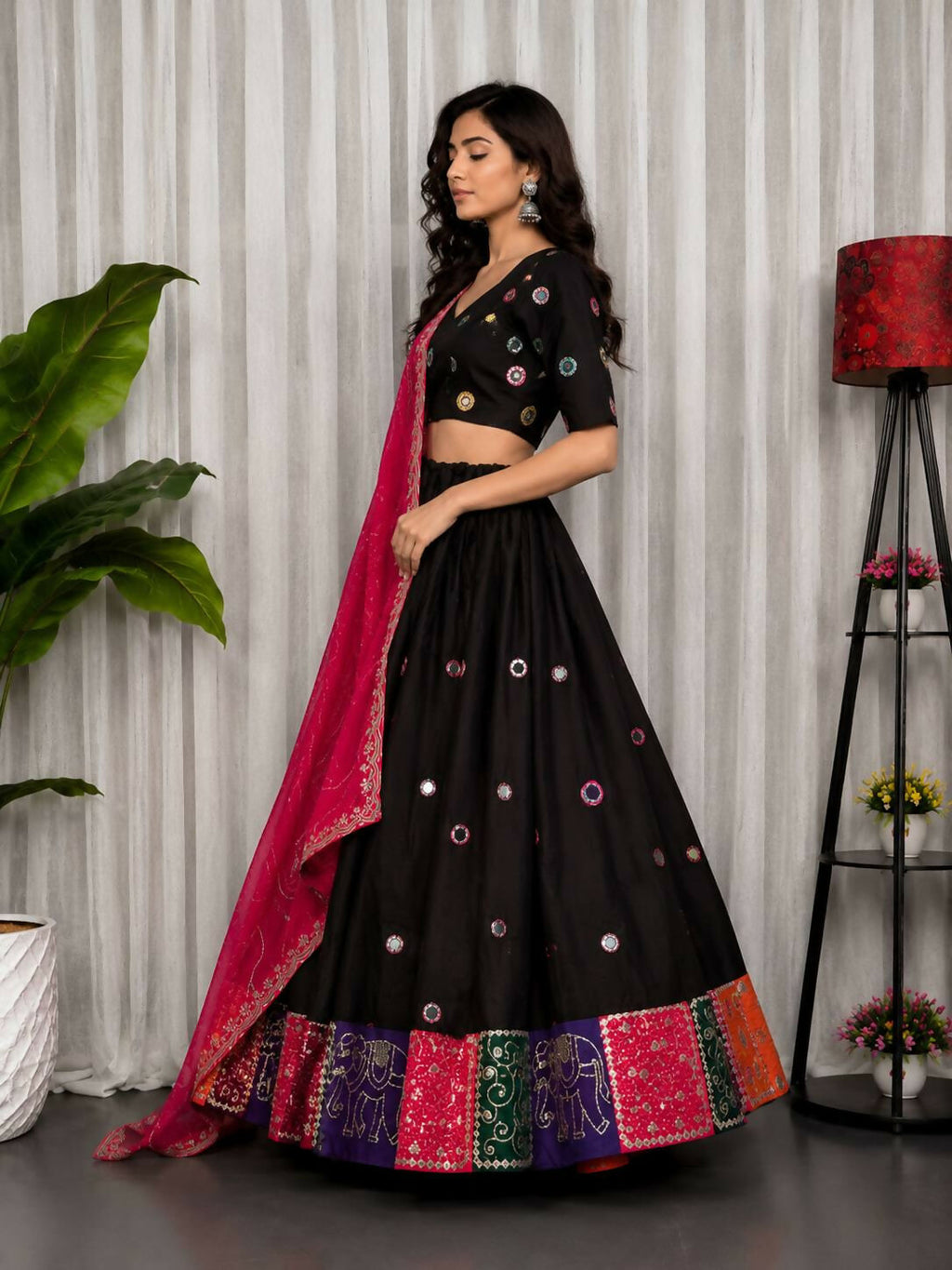 Lehenga Mart Black Designer Navratri Lehenga Choli for Women | Grocsy